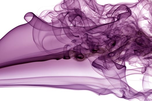 Abstract smoke shapes over a white background