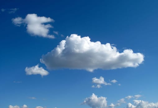 Blue sky with white clouds in a precious day
