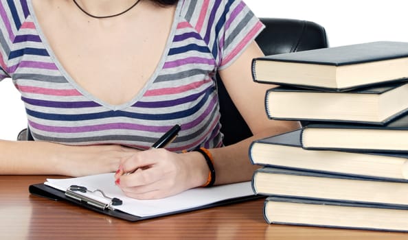 Someone student on a over white background