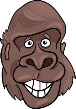 cartoon illustration of funny gorilla ape