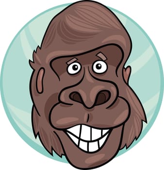 cartoon illustration of funny gorilla ape