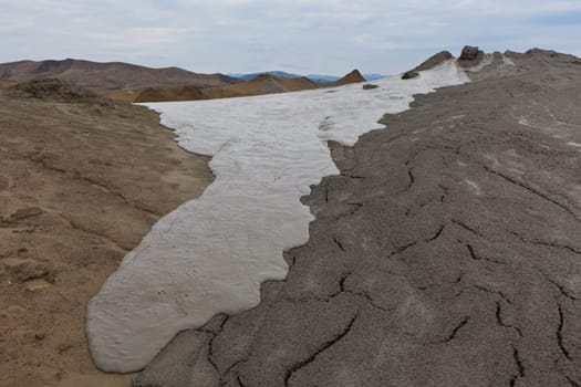 Strange landscape produced bu active mud volcanoes. Location: Buzau Romania