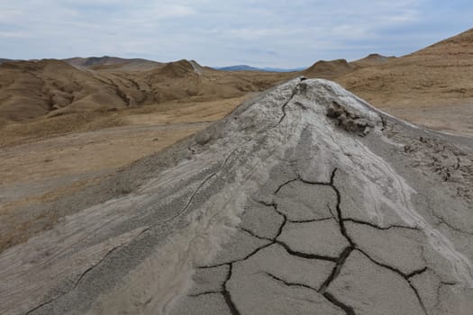Strange landscape produced bu active mud volcanoes. Location: Buzau Romania