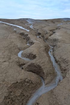 Strange landscape produced bu active mud volcanoes. Location: Buzau Romania