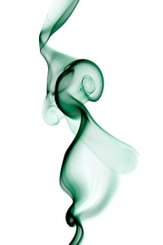 Abstract smoke shapes over a white background