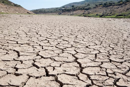 Riverbed without water for drought
