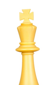 White king chess piece isolated on white background