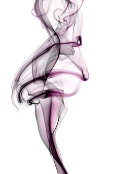 Abstract smoke shapes over a white background