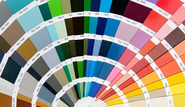 Photo of a fan of colors in the table