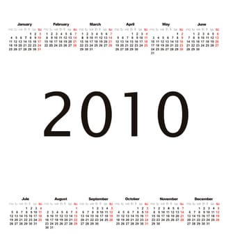 2008 Calendar with a pretty cloud bottom