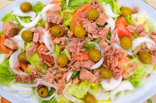 Delicious salad of tomato and lettuce