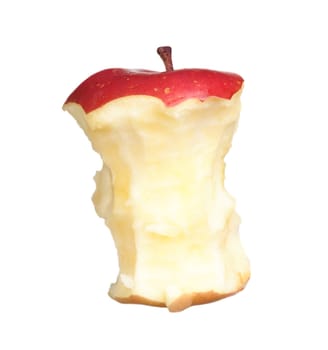 Red and bite apples isolated on white background