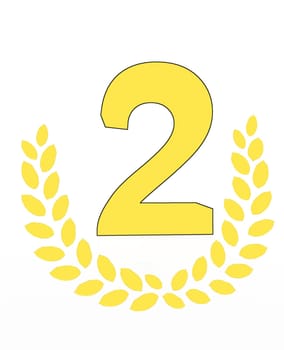 number with laurel wreath