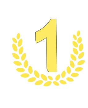 number with laurel wreath