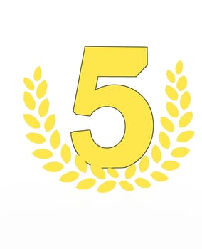 number with laurel wreath