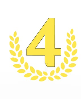 number with laurel wreath