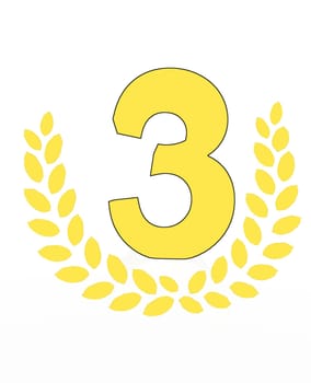 number with laurel wreath