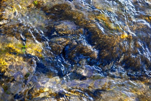 Colorful blue yellow water abstract. Can be used as textured background.