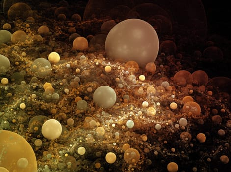 colorful soft planets floating in deep space