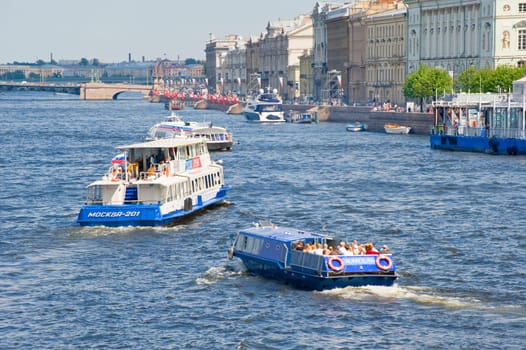 View on Neva river in Sankt Petersburg, Russia