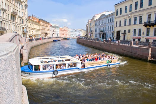 View on Moika&#039 s channel in Sankt Petersburg, Russia, taken on June 2011