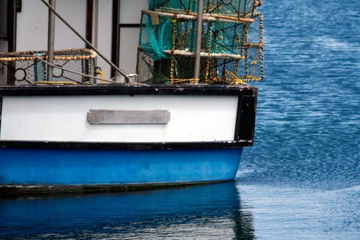 A White Blue Fishing Boat
