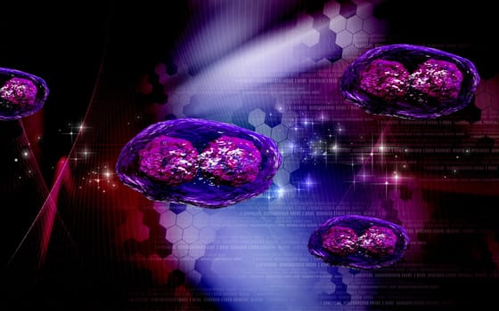 Digital illustration of pox virus in colour background