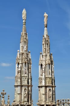 Statues on the Duomo of Milan