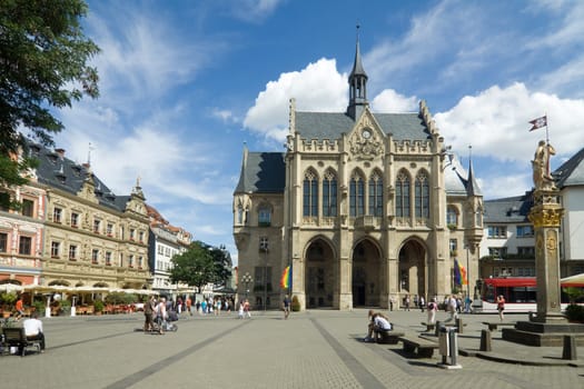 View of Erfurt's town hall at the fish market
