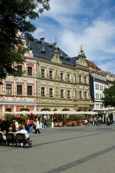 Townhouses at the fish market in Erfurt