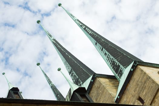 Towers at the back of Erfurt Cathedral