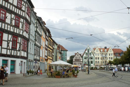 Side view of the cathedral square in Erfurt