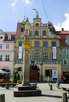 Statue of a knight at the fish market in Erfurt