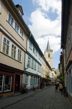 View of the Krämerbrücke in Erfurt