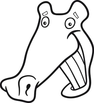 cartoon illustration of crocodile for coloring book