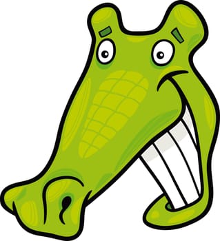 cartoon illustration of funny crocodile
