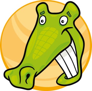 cartoon illustration of funny crocodile