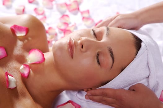 Young woman having massage
