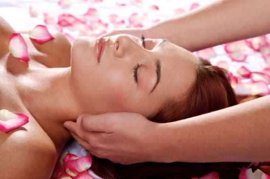 Young woman having massage