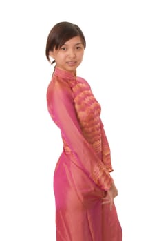 Isolated lovely and sexy young Asian girl