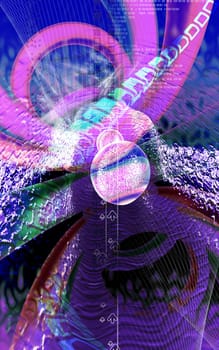 Digital illustration of blood cell in colour background