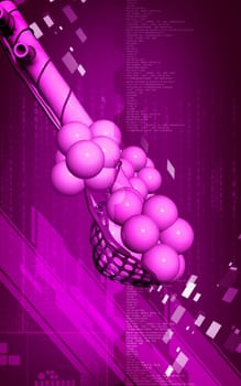 Digital illustration of alveoli in colour background