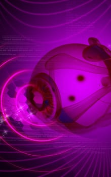Digital illustration of eye in colour background
