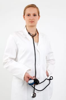 Young female doctor with stethoscope