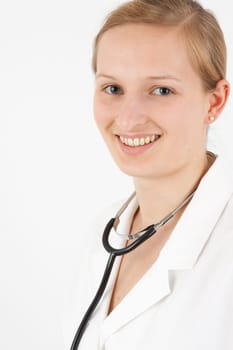 Young female doctor with stethoscope