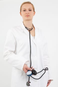 Young female doctor with stethoscope