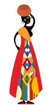 Beautiful african woman illustration over white background