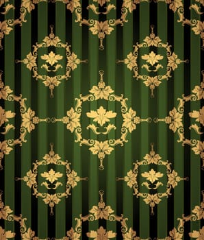 A seamless retro background with floral damask motives