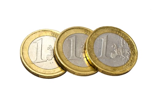 Euro coins isolated on white background