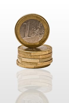 Euro coins isolated on white background